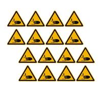 BUTIFULSIC 16pcs Safety Warning Sign Decals High Definition Printing and Waterproof Self-adhesive Vinyl Material, High Visibility Design Labels for Workplace and Hospitals to Watch Your