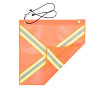 BUTIFULSIC 18 * 18 Inch 2 Pack Reflective Flag Pvc Mesh Sunproof Red Safety Signal Flags for Trailer Rear-end Traffic Safety Nighttime Visibility