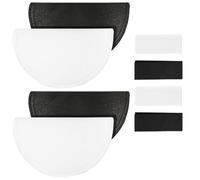 BUTIFULSIC 2 Pairs Adhesive Shoulder Pads for Women, 1cm Thin Black and White Sponge Inserts for Suit Jackets and T-Shirts, Self-Stick Dress Shoulder Sponge Mats for Clothing Adjustments