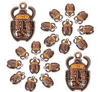 BUTIFULSIC 20Pcs Ancient Egyptian Scarab Beetle Charms 26X16Mm Orange Crystal Inlay Pendants for DIY Necklace Bracelet Jewelry Making Accessories