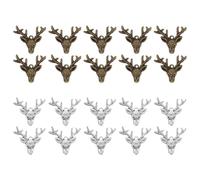 BUTIFULSIC 20pcs Antique Alloy Deer Head Charms for DIY Jewelry Making Flatback Animal Pendants for Crafting Unique Accessories and Handmade Bracelets