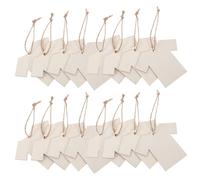 BUTIFULSIC 20pcs Blank Wooden T Shirt Shaped Tags with Hemp Rope Twine for DIY Design and Craft Projects, Beige Retail Display Labels for Packaging and Boutique Use