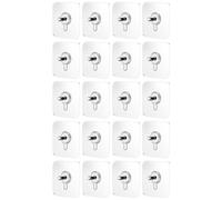 BUTIFULSIC 20pcs Multi-Functional Acrylic Wall Nail Stickers for Kitchen and Solid Walls, Easy to Use White Seamless Hooks for Hanging Umbrella, Latchkey, and More