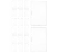 BUTIFULSIC 20pcs Portable Clear Rectangular Business Card Holder Box with Lid Storage Case for Cards Transparent Plastic Organizer Suitable for Office and Travel