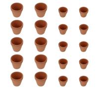 BUTIFULSIC 20pcs Succulent Planter Ceramic Pots for Office and Garden, round Red Pottery with Tray, Smooth Surface, Storage Water, Simple Style, Workmanship, for Plant Lovers