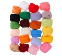 BUTIFULSIC 24pcs Needle Felting Wool Roving Set 24 Colors Merino Wool for DIY Hand-Made Crafts with English Instructions Suitable for Needle Felting and Seasonal Decorations