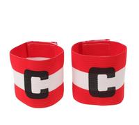 BUTIFULSIC 2pcs Adjustable Soccer Captain Armbands Red White Elastic Football C Bands with Touch Fastener for Youth and Adult Team Practice High Visibility Leadership Bands for Soccer Matches