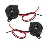 BUTIFULSIC 2pcs Alarm Buzzer Electronic Buzzer Black Plastic Wide Voltage Range Active Piezoelectric Design for Residential and Commercial Environments Safety and Security