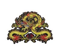 BUTIFULSIC 2pcs Chinese Style Dragon Sewing Patches Embroidered Patches Polyester Material Assorted Color Dragon Shape Stylish Delicate Design Easy to Sew for Clothes and Bags Craft Projects