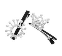 BUTIFULSIC 2pcs Crown Hair Clips for Adorned with Rhinestones Zinc Alloy Mini Hairpins Sparkling and Dazzling Hair Accessories Suitable for Parties and Photography