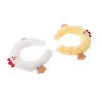 BUTIFULSIC 2pcs Cute Plush Chick Headband Chicken Hair Hoop for Women Funny Easter Party Headbands Soft Fluffy Animal Cosplay Costume for Face Washing and Makeup Routines