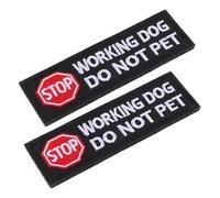 BUTIFULSIC 2pcs Do Not Pet Patch for Dog Vest Harness, Embroidered Service Dog Identification Patches, Black Polyester Material, Easy to Use with Fashionable Design for Pet Owners