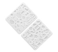 BUTIFULSIC 2pcs Easter Bunny Pendant Molds Egg Shaped Baking Mold Silicone Resin Creative Festive White User-Friendly for Adults Party Decorations Holiday Jewelry Making