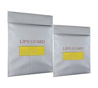 BUTIFULSIC 2pcs Fireproof Lithium Battery Bags with High Temperature Resistance and Separate Safe Compartments, PVC Material for Safe Travel and Outdoor Activities, Explosion-Proof Pouch