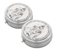BUTIFULSIC 2pcs First Communion Jewelry Box Zinc Alloy Rosary Keepsake Case Lightweight Small Catholic Jewelry Organizer for Religious Holidays and Daily Activities