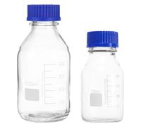 BUTIFULSIC 2pcs Glass Reagent Bottles with Sealed Lids for Chemical Reagent Storage, 250ml and 500ml Capacity, Material for Precision Measurement and Quick Identification in Laboratory