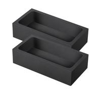 BUTIFULSIC 2pcs Graphite Tray Graphite Ingot Mold Black Rectangular High Temperature Stability Chemical Stability for Jewelry Production Casting Metal Smelting