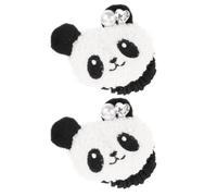 BUTIFULSIC 2pcs Hair Ties Set with Plush Panda Design High Elasticity and Lightweight Hair Accessories for Daily Use and Travel Versatile and Cute Cartoon Style