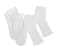 BUTIFULSIC 2pcs Manicure Pedicure UV Protection Foot Cover Tanning Socks for Gel Nail Lamp White and Flat Toe Separators for Home Pedicure Nail Polish Protector
