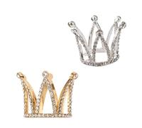 BUTIFULSIC 2pcs Manicure Tool Holder Nail Art Brush Racks Retro Crown Shape Alloy with Rhinestone Easy to Use Convenient Storage for Nail Technician Essentials