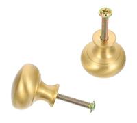 BUTIFULSIC 2pcs Matte Brushed Brass Cabinet Handles 28mm Single Hole Furniture Drawer Pulls for Kitchen Cupboard Wardrobe Doors