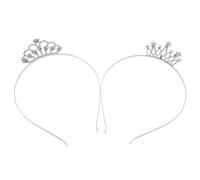 BUTIFULSIC 2pcs Metal Crown Headband with Rhinestone Sparkling Design, Butterfly and Star Shapes, for Birthdays and Parties, Crystal Crown Hair Accessories
