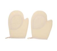 BUTIFULSIC 2Pcs Natural Loofah Exfoliating Bath Gloves Cotton Shower Scrubbing Towels for Gentle Deep Clean and Massage Lightweight Practical Shower Tools for Home and Outdoor Use