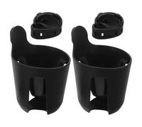 BUTIFULSIC 2pcs Pram Cup Holder Stroller Cup Holder Accessory, Black Pp, Quick Attachment, Noise Reduction, for Outings and Shopping Trips, Parent