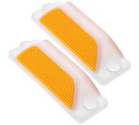 BUTIFULSIC 2Pcs Reflective Pavement Markers Road Delineators 11.5×40Mm Yellow Double-Striped Traffic Safety Warning Signs for Driveway and Highway Guidance