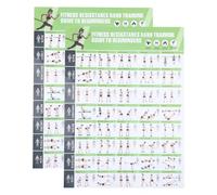 BUTIFULSIC 2pcs Resistance Band Wall Exercise Chart Resistance Band Training Chart Paper Fitness Posters with Real Movement Images Comprehensive Guidance for Fitness Enthusiasts Beginners