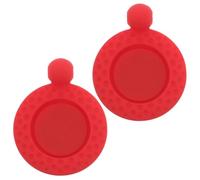 BUTIFULSIC 2pcs Silicone Golf Ball Marker with Red Hat Clip for Golf Caps Gloves Bags Ball Marking Tool for Putting Green Accessories in Sports