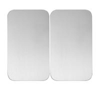 BUTIFULSIC 2pcs Small Pet Cooling Mat for Summer Use Aluminum Cooling Pad with Smooth Surface Safe for Pets Hamster Accessory in Silver