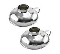 BUTIFULSIC 2pcs Stainless Steel Wide Mouth Sauce Funnels for Kitchen Use, Easy and Clean Transferring of Fluids, Sturdy Thickened Material for Salad, Jam, and Mayonnaise