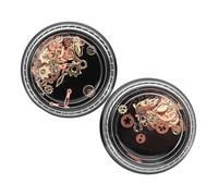 BUTIFULSIC 2pcs Steampunk Alloy Nail Charms with Mechanical Gear Design Punk Rivet Nail Accessories for Unique Vintage Art Easy to Apply Decorative Studs for DIY Crafts