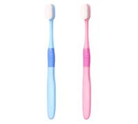 BUTIFULSIC 2pcs Superfine Soft Bristle Toothbrushes for Pregnant Women and Elderly, Small Head Manual Oral Care Tool in Sky Blue and Pink for Postpartum Gum Cleaning