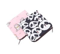 BUTIFULSIC 2pcs Waterproof Polyester Cartoon Period Pad Storage Bags Portable Sanitary Napkin Pouch and Women, Suitable for Travel and Everyday Storage, Cute and Functional Random Color