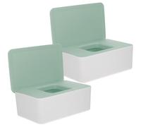 BUTIFULSIC 2pcs Wet Wipe Dispenser Container with Sealed Tight Lid and Flip Top Design, Portable Wipes Storage Bin Made of Sturdy Pp Material for Nursery and Office Use