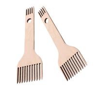 BUTIFULSIC 2pcs Wooden Double-ended Weaving Loom Comb for Artistic Tapestry Pursuits and Workshops, Portable Handheld Tool Reliable Durability and Efficient Design for Experts and Beginners