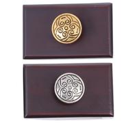 BUTIFULSIC 2pcs Wooden Rocker Blotter for Fountain Pen Quick-drying Ink Absorption Tool Gold and Silver Finish, Portable Calligraphy Writing Accessory for Office and Student Use Random Color