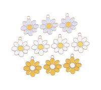 BUTIFULSIC 30pcs Alloy Flower Charms DIY Pendant for Necklace Bracelet Keychain Making Adorable Eight-petal Daisy Design Mixed Colors Jewelry Findings