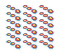 BUTIFULSIC 30pcs Paper Archery Target Faces with Triple Spot Design, Coated Paper Material for Compound Bows and Traditional Archery, Vertical Targets with Layered Scoring Rings Minimizing