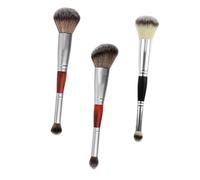 BUTIFULSIC 3pcs Double-head Woman Eyeshadow Brushes Portable Wood and Fiber Makeup Tools for Precise Application Professional Use