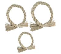 BUTIFULSIC 3pcs Japanese Style Natural Straw Ring Wreaths DIY Wreath Material Set with 20cm, 16cm, 10cm Rings for Christmas and Home Decoration