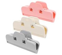 BUTIFULSIC 3Pcs Large Diamond Art Clips Resin Edge Holders for DIY Embroidery Craft Accessories in Pink Grey Beige Multi-Functional Plastic Clips for Cross-Stitch
