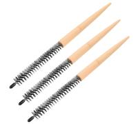 BUTIFULSIC 3pcs Small round Hair Brush with Ultra Fine Nylon Bristles and Wooden Handle Multi-functional Volume Hairdressing Comb for Lifting Hair Roots on Bangs for Travel and Salon Styling