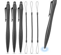 BUTIFULSIC 3pcs Spring Rope Stylus for Touch Screens with Anti-lost Lanyard and Screen Protection for Gaming and Drawing on Black Abs