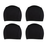 BUTIFULSIC 4 Pcs Elastic Dome Cap for Wig Making with Wide Elastic Bands, Spandex and Polyester Material, Securing Natural Hair, Suitable for Hip Hop Activities and Easy to Carry