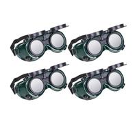 BUTIFULSIC 4pcs Adjustable Welding Safety Goggles Radiation Protection, Plastic Frame round Holes Design for Eye Protection during Welding and Industrial Work