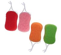 BUTIFULSIC 4pcs Exfoliating Bath Sponge for Shower Use with Soft Sponge Material to Remove Dead Skin and Produce Rich Bubbles, for Bath Time to Massage Skin and Fatigue Random Color