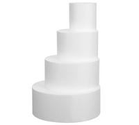 BUTIFULSIC 4pcs Foam Cake Dummies Lightweight Smooth Surface Fake Cake Rounds for Wedding Birthday Party Display for Decorating Practice